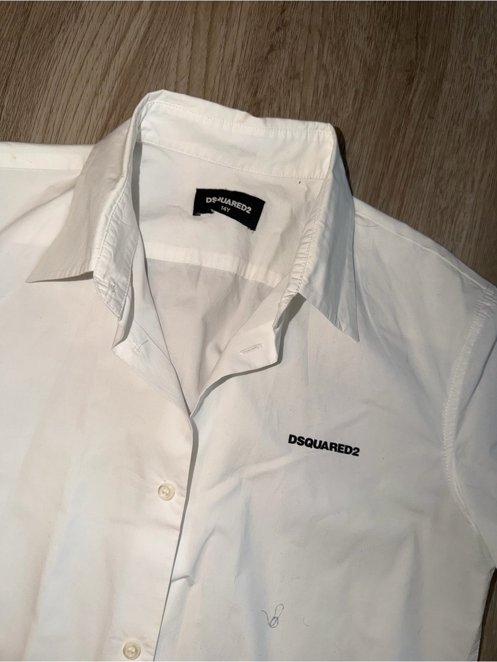 DSQUARED2 White teen boy Long-Sleeve Dress Shirt with Subtle Logo - Picture 2 of 3